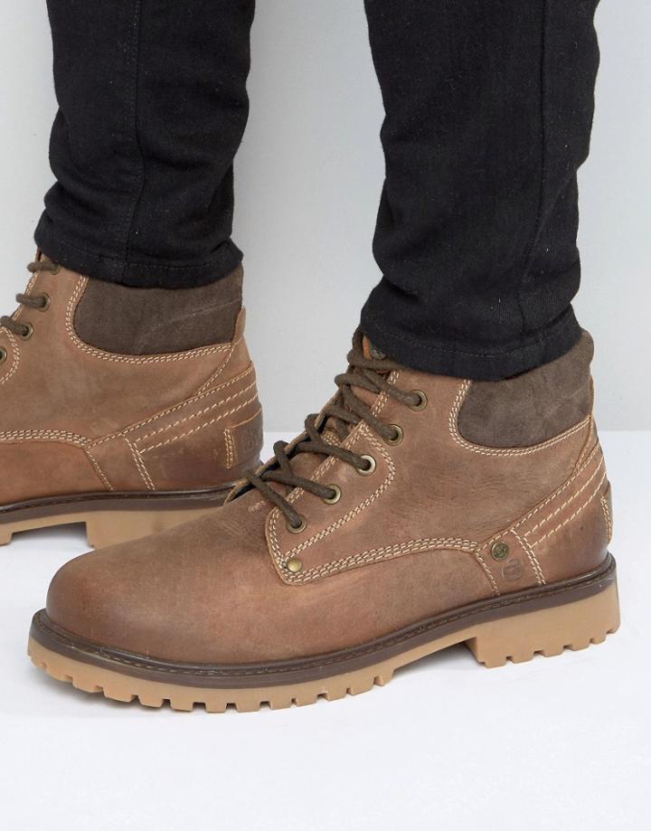 Wrangler Texas Lace Up Boots - Brown