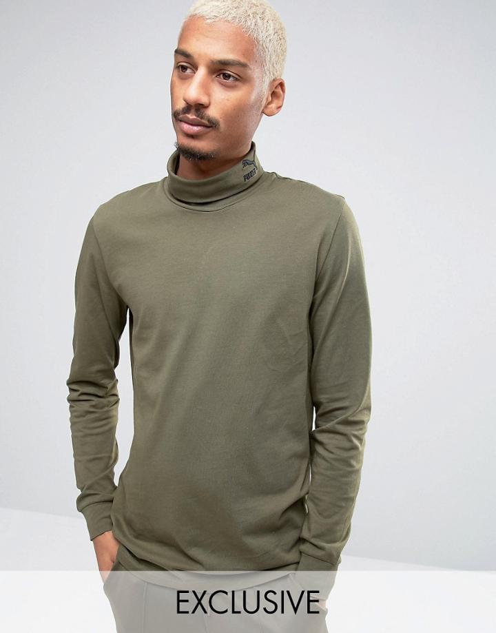 Puma Longsleeved Turtleneck T-shirt In Green 57444001 - Brown