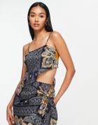 Urban Threads Handkerchief Top In Paisley Print - Part Of A Set-multi