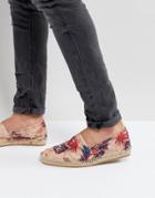 Hudson London Exclusive For Asos Palm Print Espadrilles - Beige