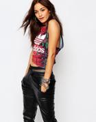 Adidas Originals Muscle Tank Tank Top With Trefoil Logo & Sheer Snake Print - Multicolor