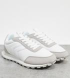 Asos Design Wide Fit Dani Lace Up Sneakers In White/gray