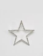 Monki Rhinestone Star Brooch - Silver