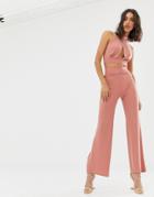 Love Belted Wide Leg Pants - Pink