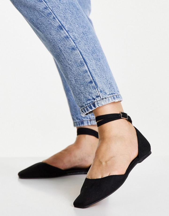 Asos Design Lift Ballet Flats In Black