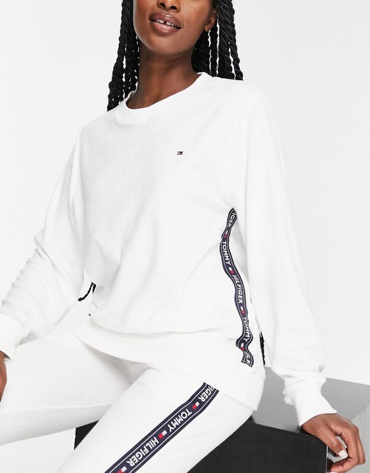 Tommy Hilfiger Authentic Towelling Logo Sweatshirt In White