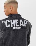 Cheap Monday Back Print Denim Jacket - Black