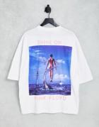 Asos Design Oversized T-shirt With Pink Floyd Print In White