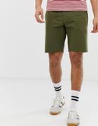 Only & Sons Slim Fit Stretch Chino Shorts In Khaki-green
