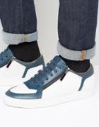 Hugo By Hugo Boss Futurisn Tenn Double Zip Sneakers - White