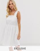 Y.a.s Broderie Cami Dress-white
