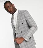Twisted Tailor Jose Tall Skinny Suit Jacket In Gray Prince Of Wales Check