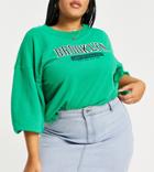 Don't Think Twice Plus Clara High Waisted Stretch Denim Skirt In Light Blue-blues