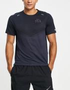 Nike Running Dri-fit Techknit T-shirt In Gray And Black-blues