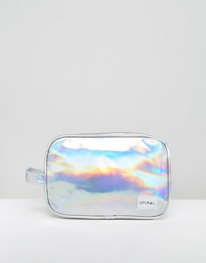 Spiral Toiletry Bag In Silver Rave - Silver