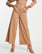 Amy Lynn Super Wide Leg Pant In Camel - Part Of A Set-neutral