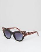 Asos Premium Handmade Cat Eye Sunglasses With Corner Detail - Black