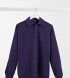 Daisy Street Oversized Polo Sweatshirt With Button Neck In Navy