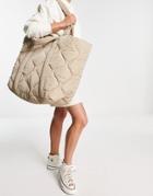 Topshop Puffy Onion Quilt Large Tote-neutral