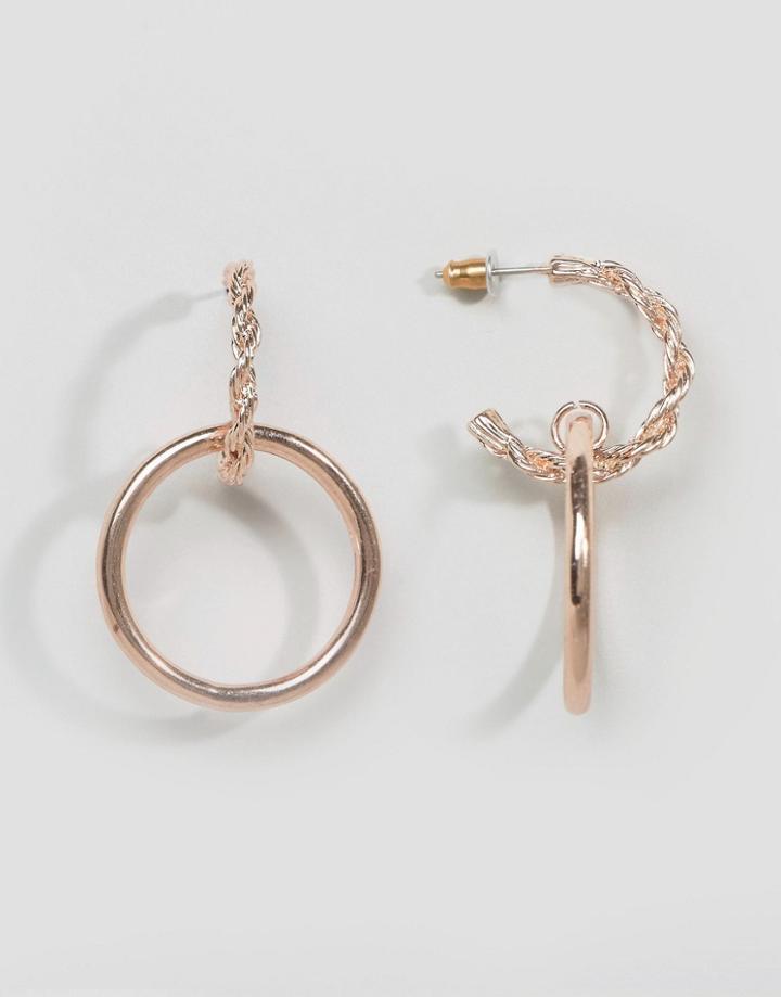 Asos Interlocking Rope Earrings - Copper