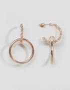 Asos Interlocking Rope Earrings - Copper