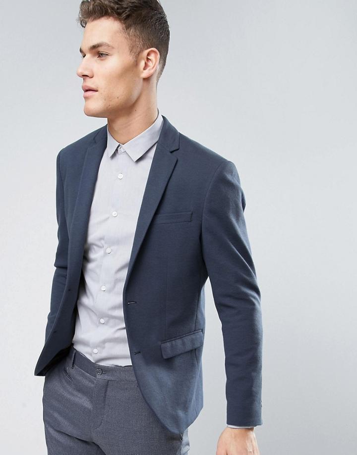 Jack & Jones Premium Slim Jersey Blazer - Navy