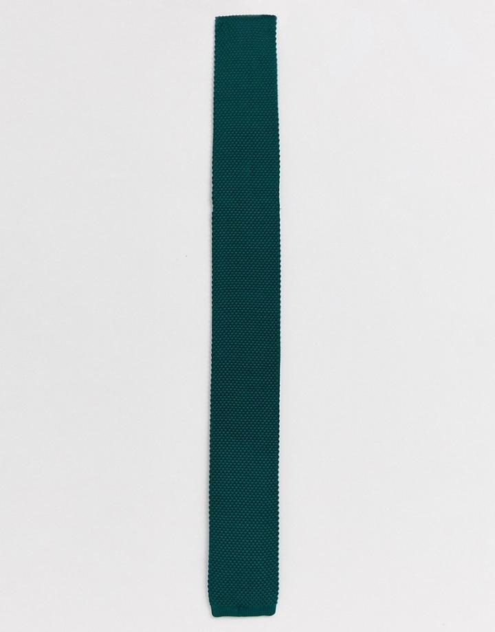 Twisted Tailor Knitted Tie In Green
