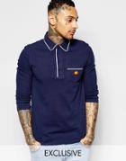 Ellesse L.s Long Sleeve Polo Shirt - Navy