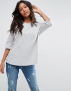 Asos Oversized Top With Seam Detail - Gray