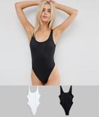 Asos Design Petite Scoop Front Swimsuit Multipack - Multi
