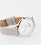 Limit Womens Round Faux Leather Watch In Gray Exclusive To Asos-grey