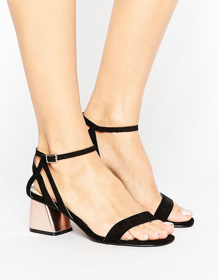 Miss Selfridge Mini Block Heeled Sandal - Black