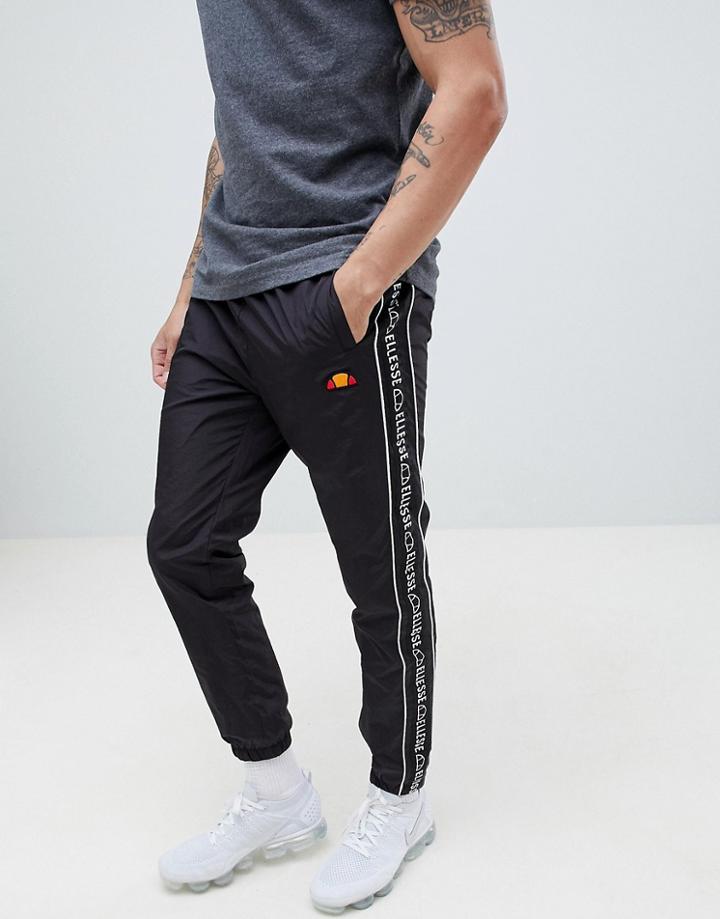 Ellesse Bandino Joggers With Logo Stripe Panel In Black - Black