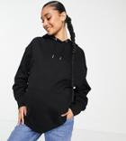 Asos Design Maternity Oversized Boyfriend Hoodie In Black