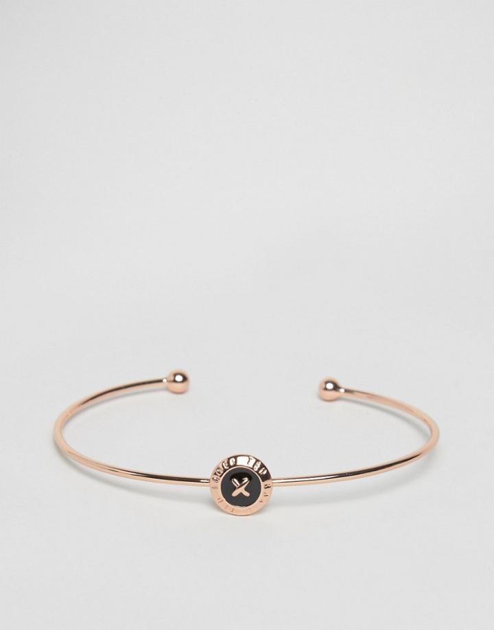 Ted Baker Enamel Mini Button Ultra Fine Cuff - Gold