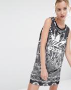 Adidas Originals X Farm Paisley Print Tank Dress With Trefoil Logo - B
