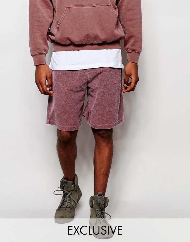 Reclaimed Vintage Shorts In Overdye - Pink