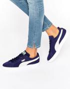 Puma Classic Suede Sneakers In Navy - Blue