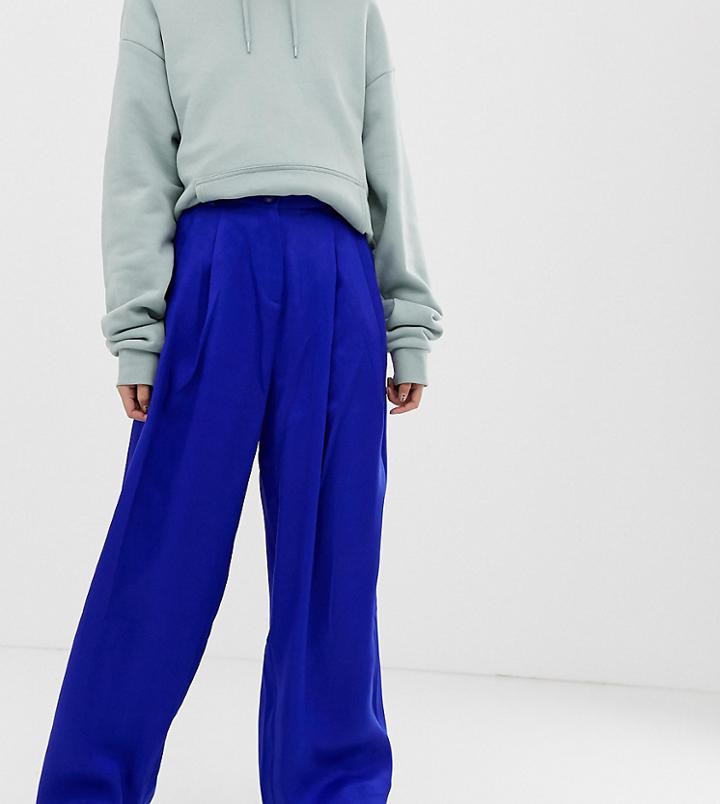Weekday Wide Leg Pants In Bright Blue - Blue