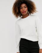 & Other Stories Knitted Round Neck Sweater In White
