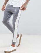 11 Degrees Skinny Joggers In Gray With Logo - Gray