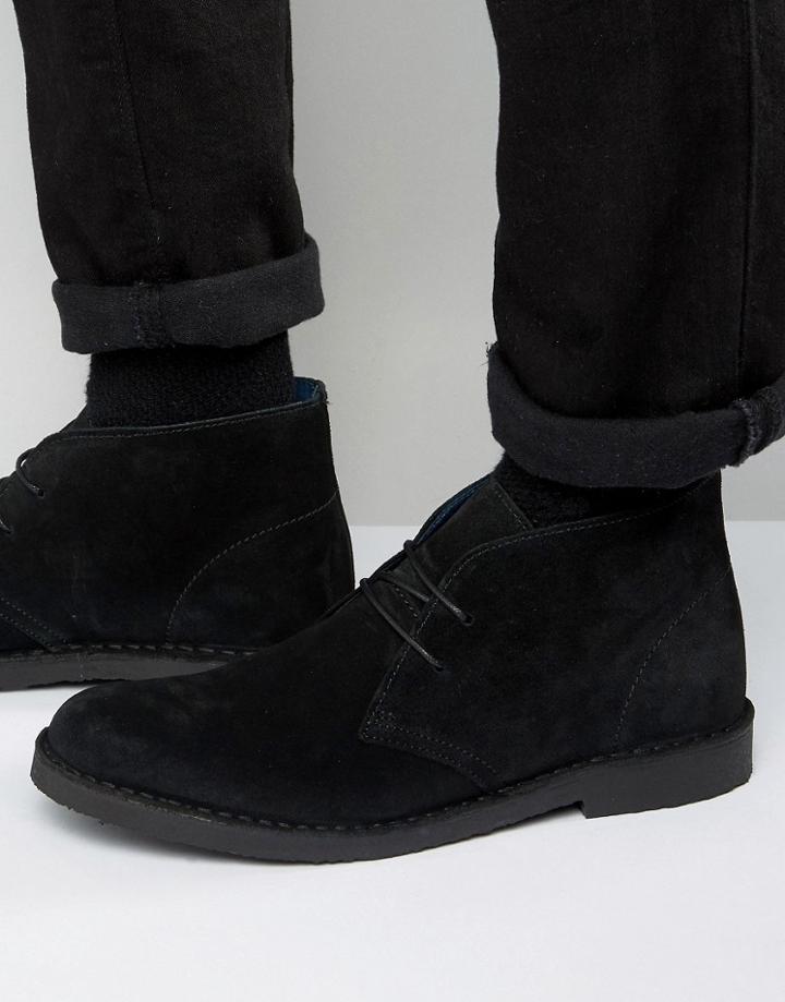 Dune Calabassas Suede Desert Boots - Black