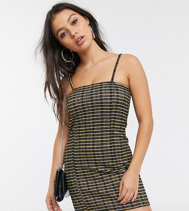Topshop Petite Strappy Pinafore In Yellow