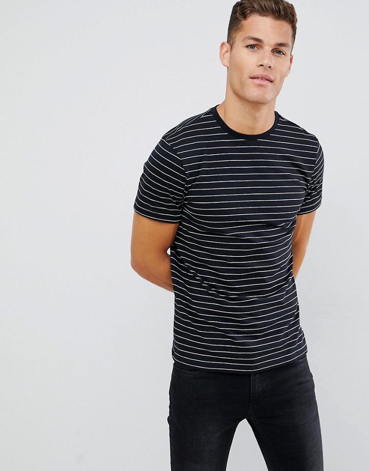 New Look T-shirt In Black Stripe - Black