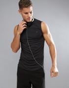 Ellesse Sport Tank With Mesh Panel In Black - Black