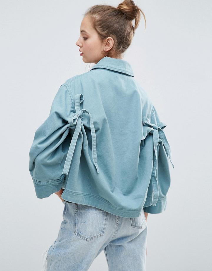 Asos Bow Back Jacket - Green