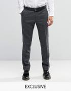 Noak Super Skinny Smart Trousers In Herringbone - Charcoal