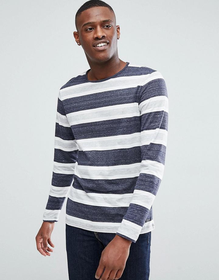 Esprit Long Sleeve T-shirt With Gray Stripe - Gray