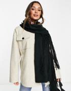 Urbancode Knitted Oversized Scarf In Black