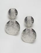 Monki Double Disc Earrings - Silver